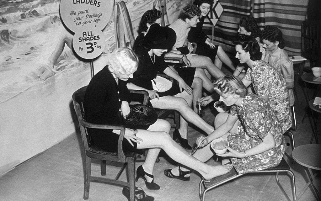 Women Painted stockings during WWII