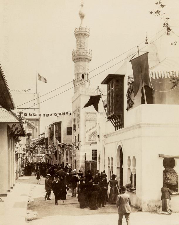 Visitors stroll through north African exhibits.