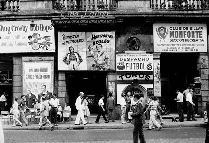 The Latin Cinema and The Office of Football, Las Ramblas Street, Barcelona 1962