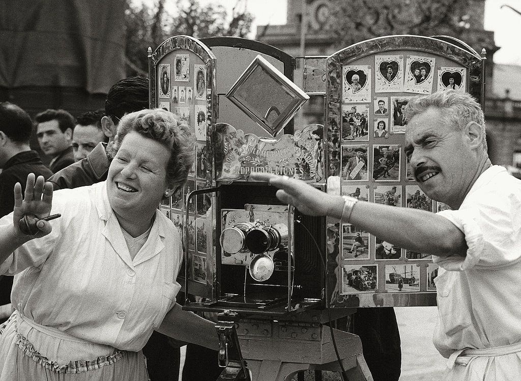 Photographers at work, Barcelona, 1960s.