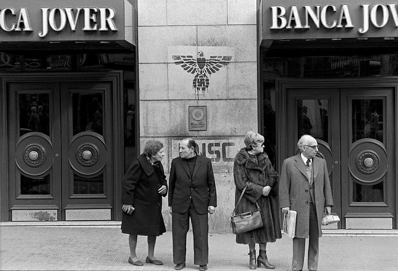 Two couples on Las Ramblas. Barcelona, 1979.