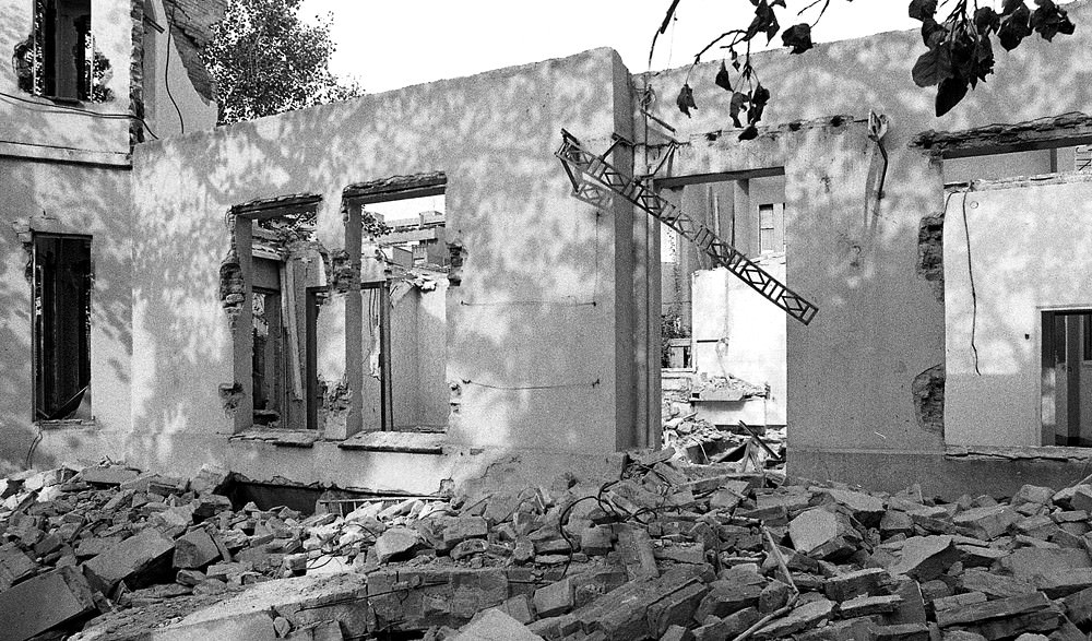 Demolition of house in Barcelona, 1979.