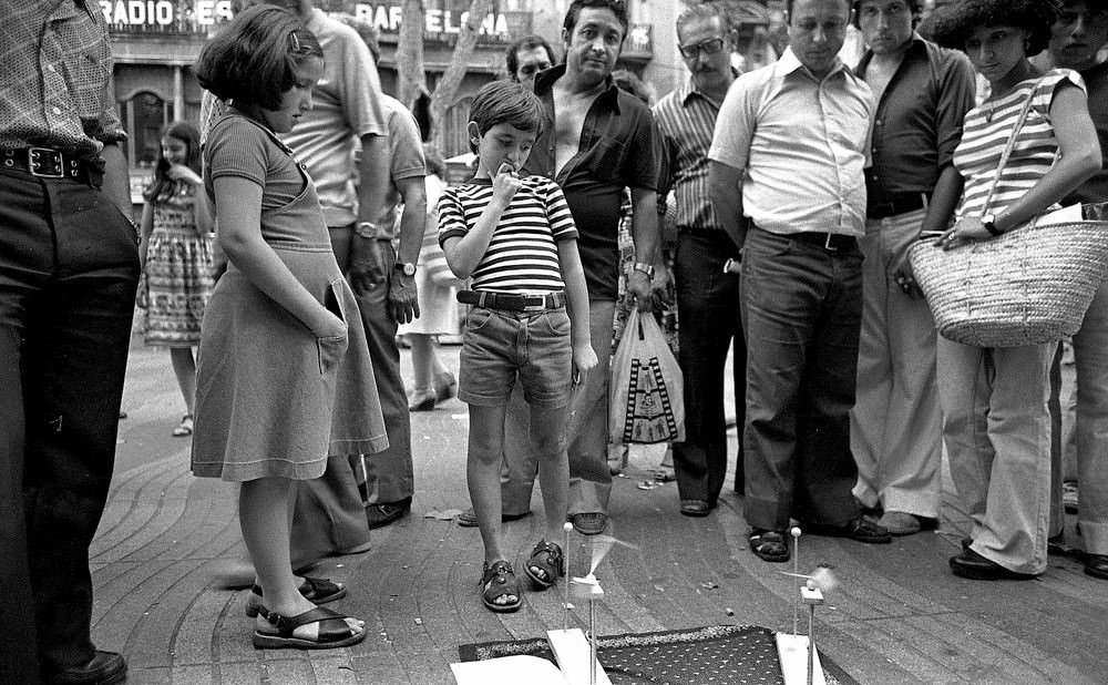Sellers in Rambles in Barcelona, 1979.