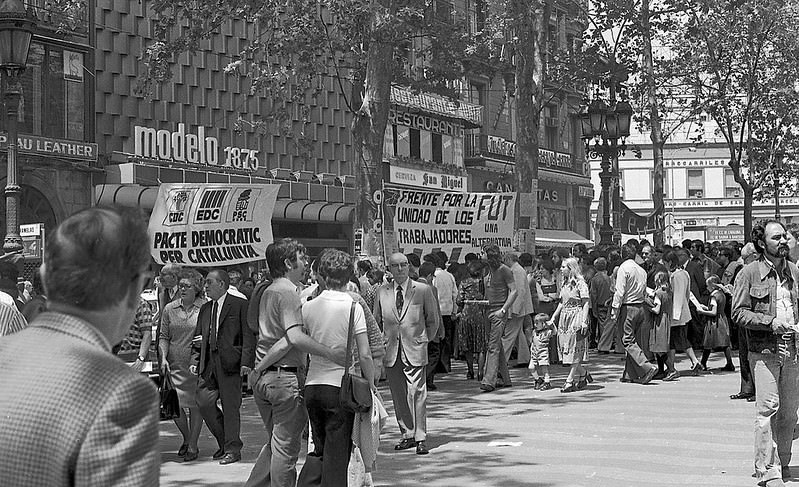 Pre-electoral environment la ramblas, Barcelona june 1977