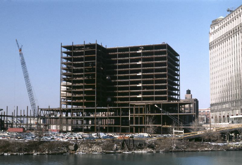 Apparel Center under construction, 1976
