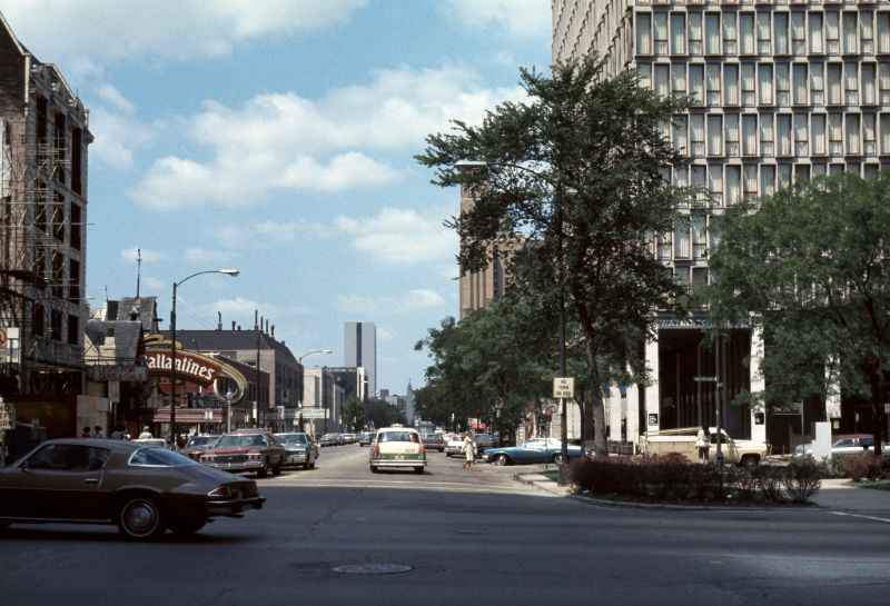 Chicago Avenue from North Michigan Avenue, 1976