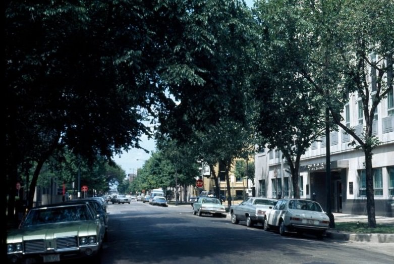 East Erie Street at Rush Street, 1976