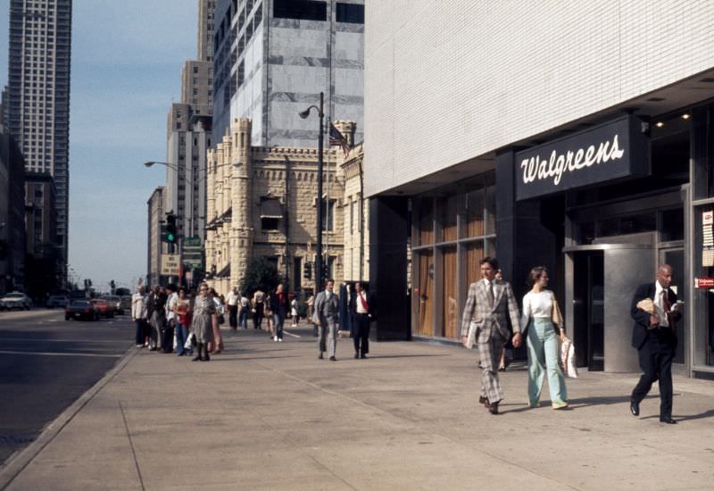 North Michigan Avenue at Chicago Avenue, 1976