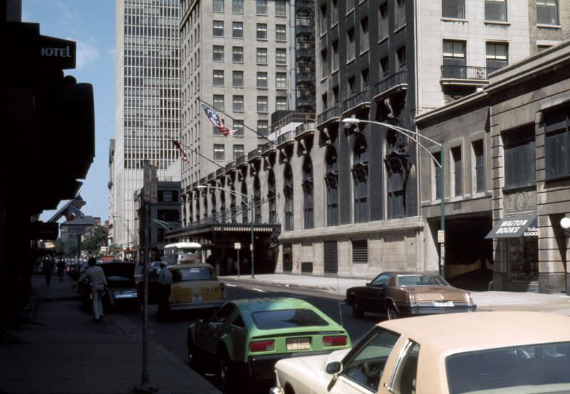 East Walton Street towards the entrance to The Drake Hotel, 1976