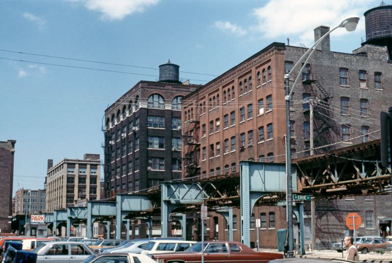 North Franklin Street, from the intersection with West Erie Street, 1978