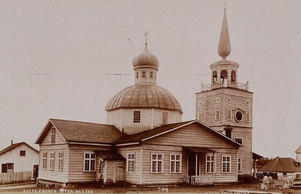 St. Michael's Cathedral, a Russian Orthodox church in Sitka, Alaska, 1892.