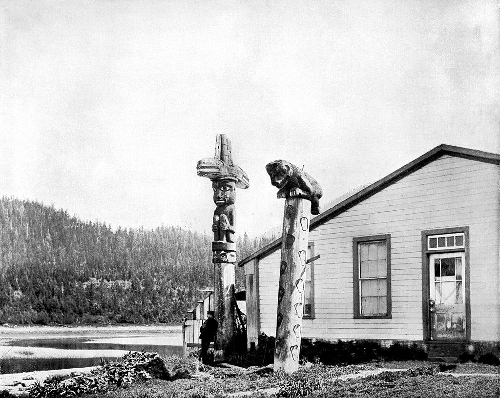 Totem Poles, Alaska, 1893.