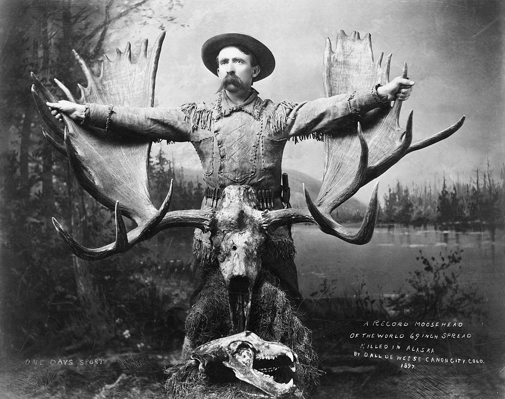 Record Moosehead--69-Inch spread shot in Alaska, 1897.