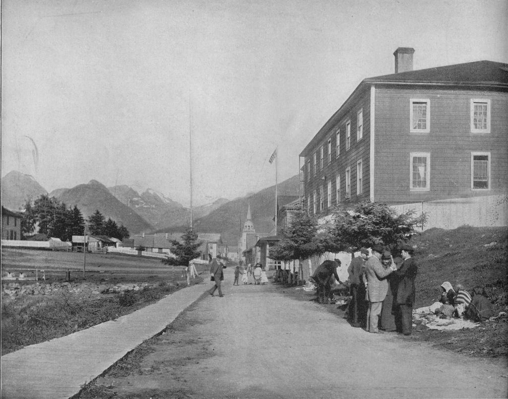 A Street in Sitka, Alaska', circa 1897.