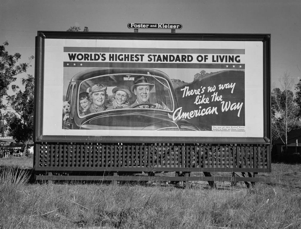 World’s Highest Standard of Living. Highway 99 in California. 1937.