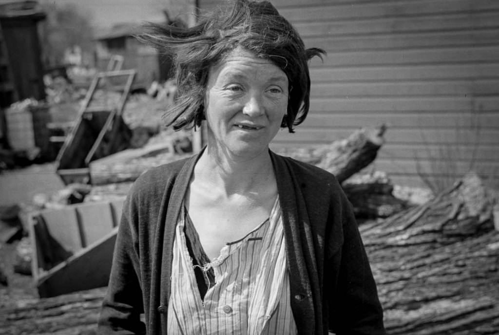 A resident of the river bottoms shacktown in Dubuque, Iowa. 1940.