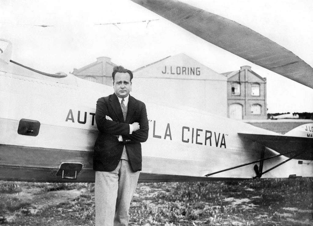 Juan de la Cierva, inventor of the autogyro. 1929.