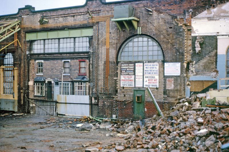 The demolition of Rosebery Street bus garage, Birmingham