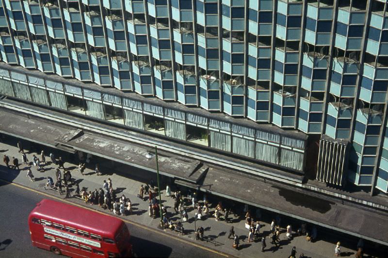 View from Commercial Union House, the survey department overlooked Corporation Street opposite Rackhams shiny new shop