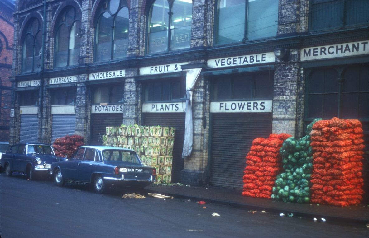 Upper Dean Street – Jamaica Row – Market Area, Randall Bros and Parsons Ltd Wholesale fruit and veg merchants – November 1968