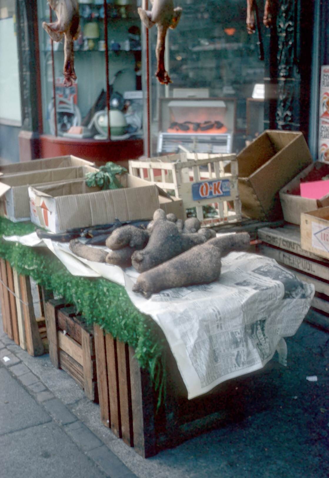 Soho Road, in the Holliday Road area. The yams are priced at 10 pence per pound. March 2 1968