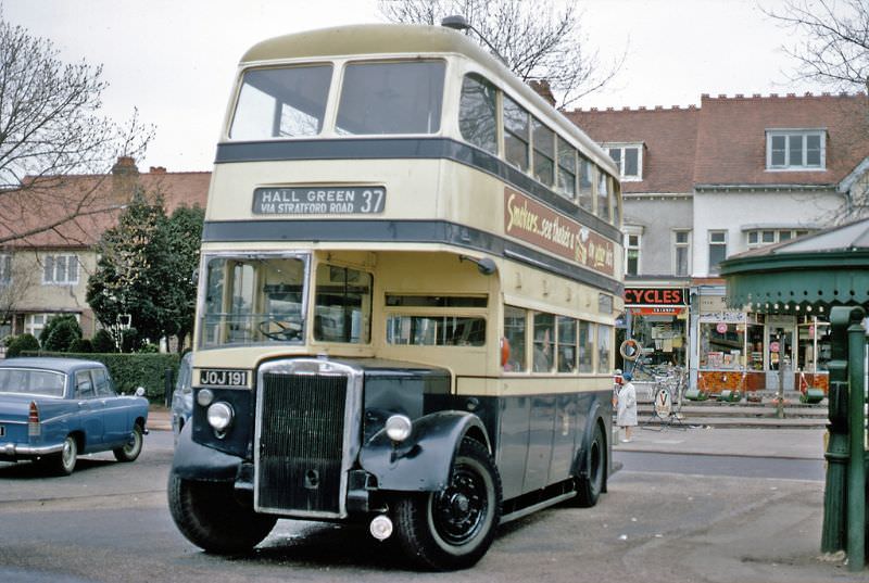 Leyland PD2 Park Royal stands at Hall Green terminus