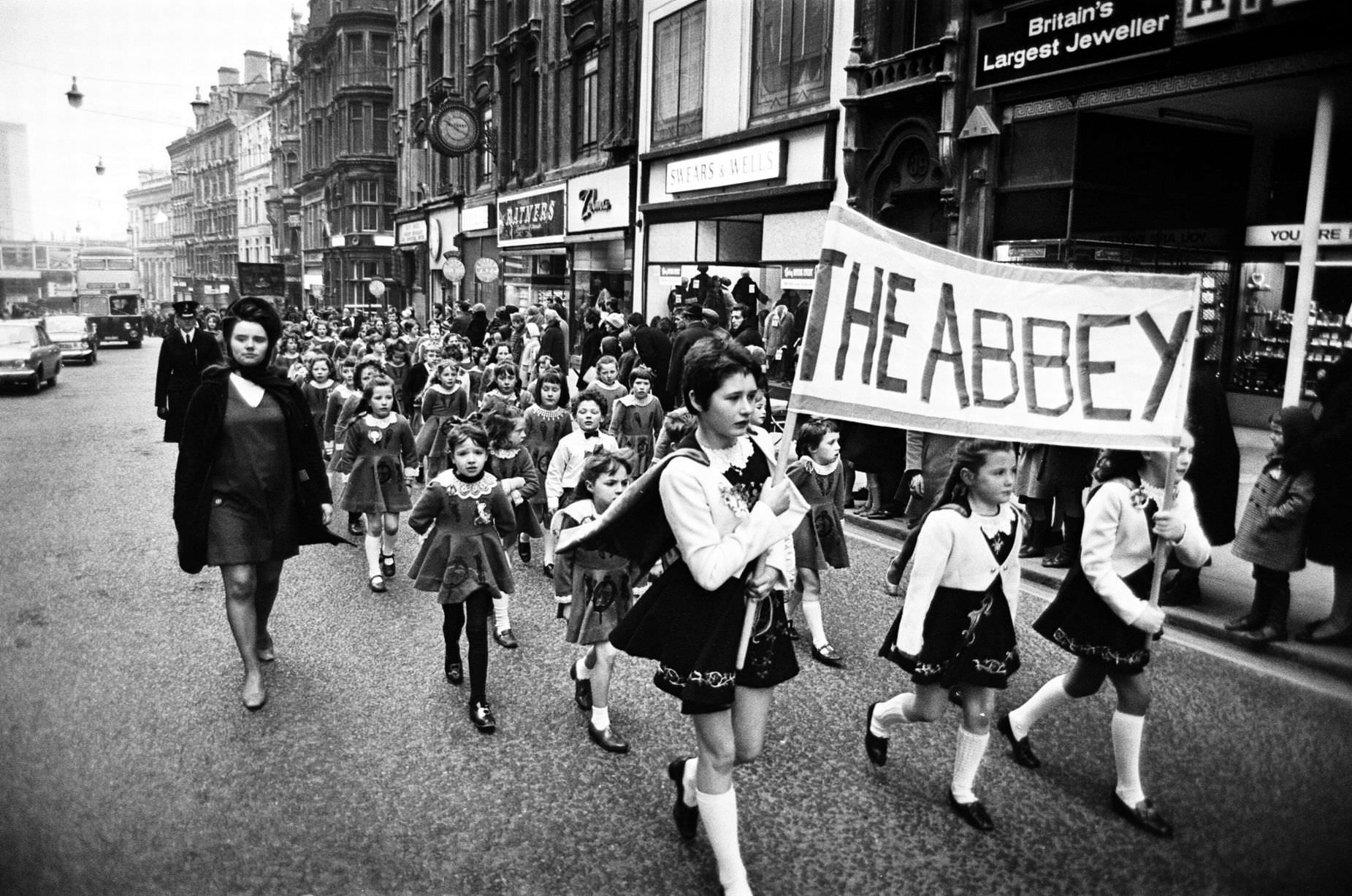 St Patrick's Day March in Birmingham, 16th March 1969.