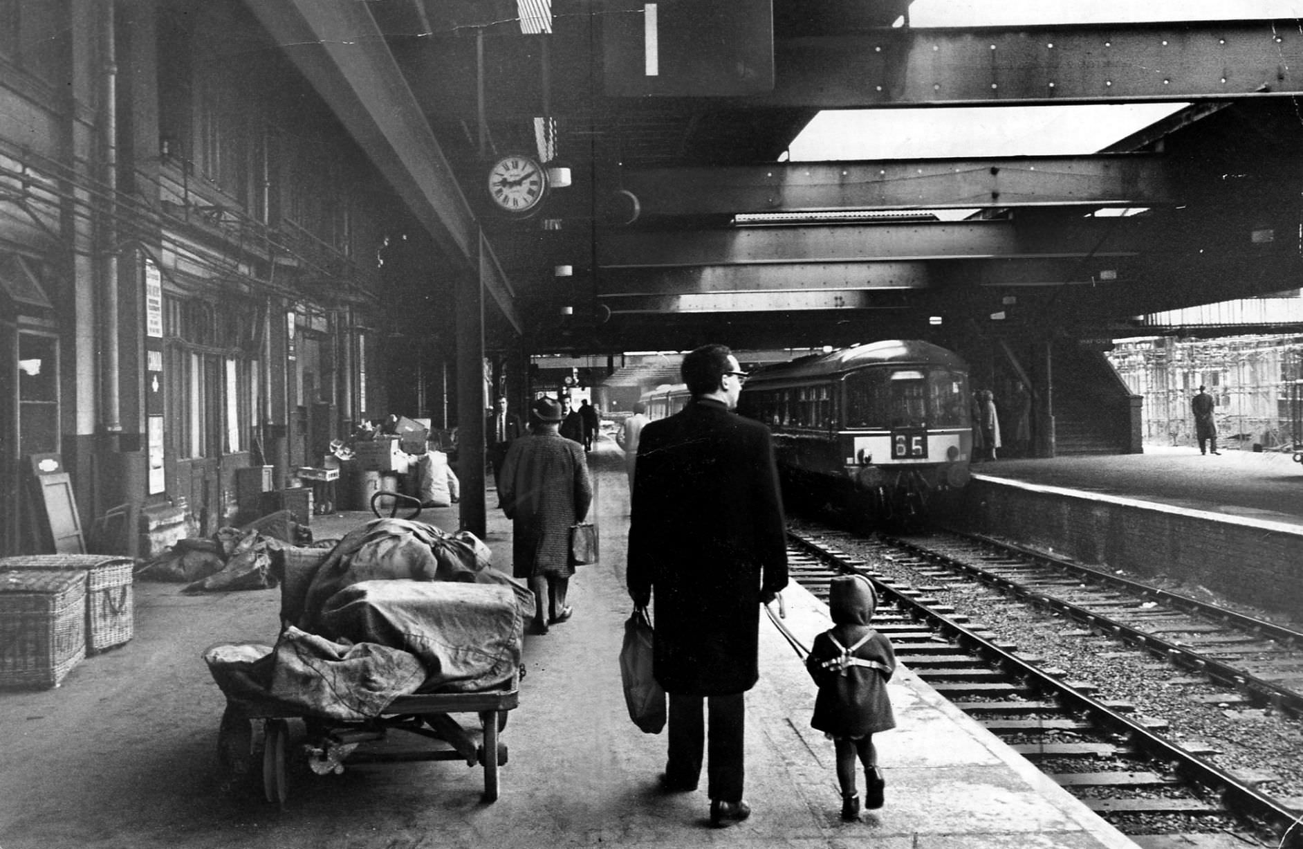 Platform 1 of New Street Station in Birmingham, in 1965.
