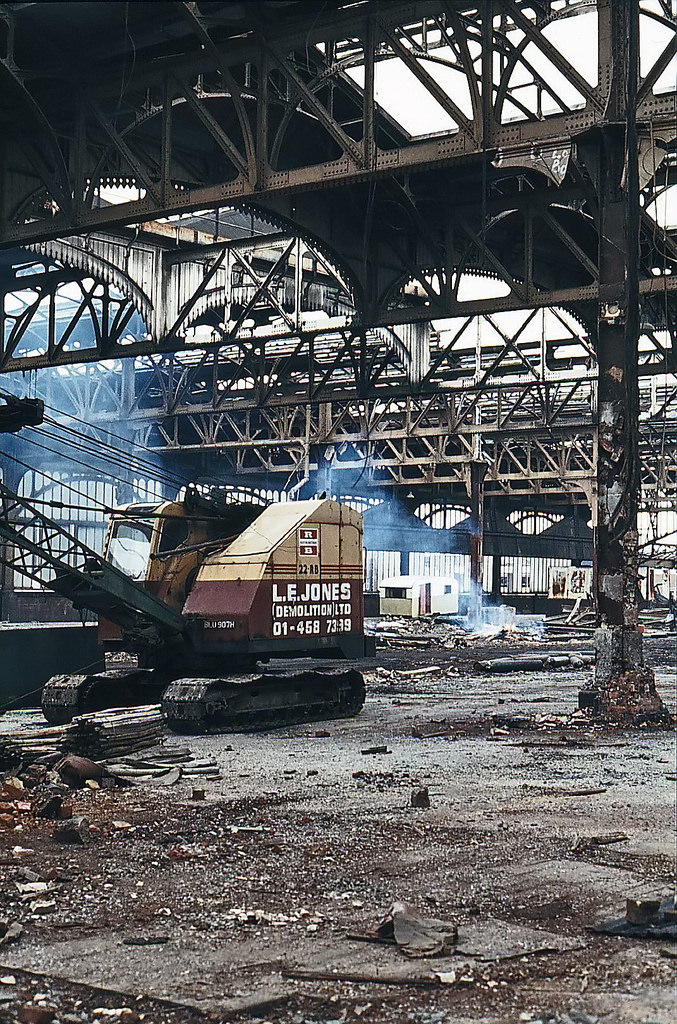 Birmingham Snow Hill station undergoing demolition on 14th May 1977