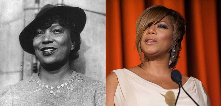 Writer Zora Neale Hurston in 1940 and Queen Latifah.