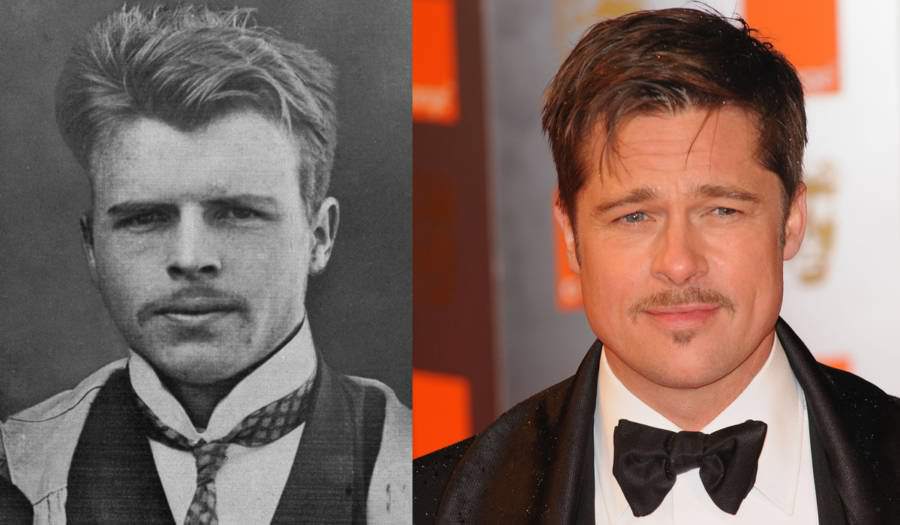 Swiss psychoanalyst Hermann Rorschach, the inventor of the inkblot test, and Brad Pitt.