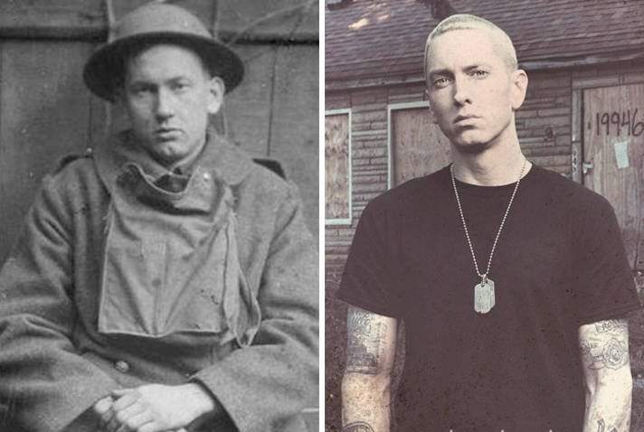 World War I soldier (and later noted economist) Harold Innis and rapper Eminem.