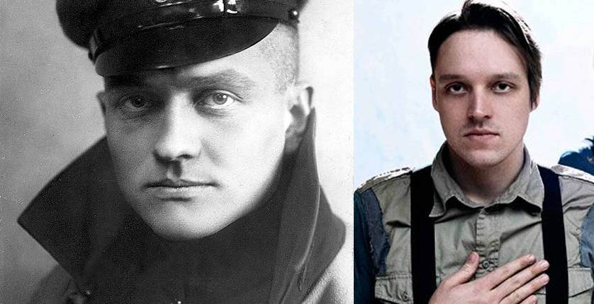 German World War I pilot Manfred Albrecht Freiherr von Richthofen, a.k.a. "The Red Baron" and Arcade Fire's Win Butler.