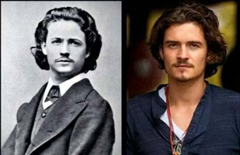 Nicolae Grigorescu, a pioneer of modern Romanian painting, in 1860 and Orlando Bloom.