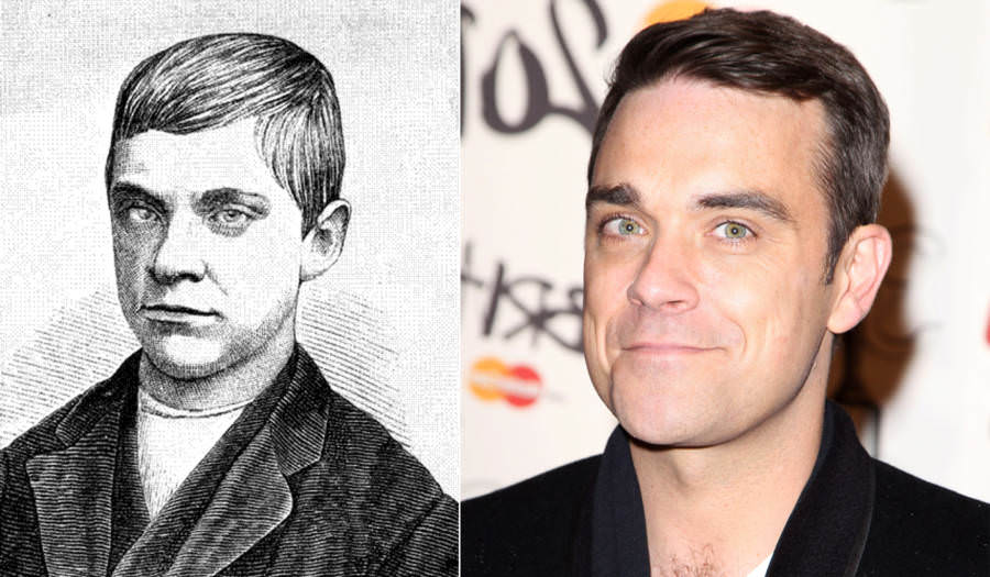Jesse Pomeroy, the youngest convicted first-degree murderer in the history of Massachusetts (1874) and English singer Robbie Williams.