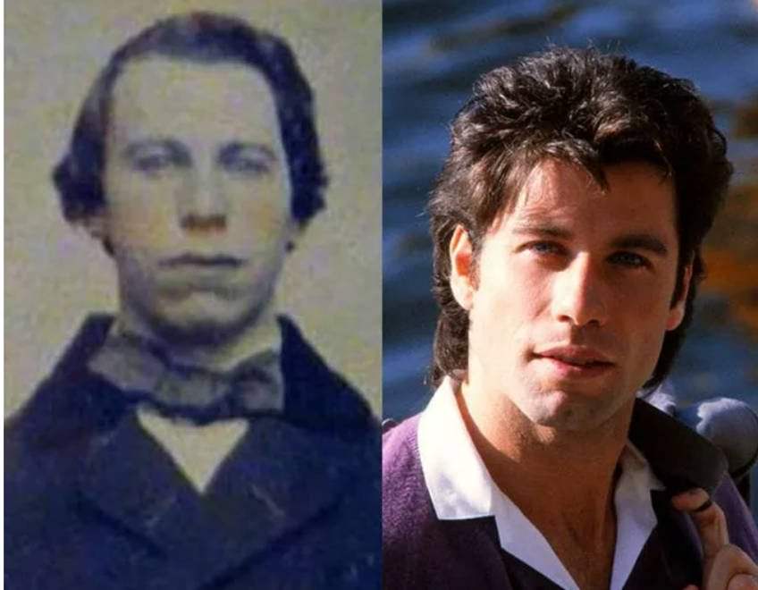 An unidentified man from the 1860s and John Travolta.