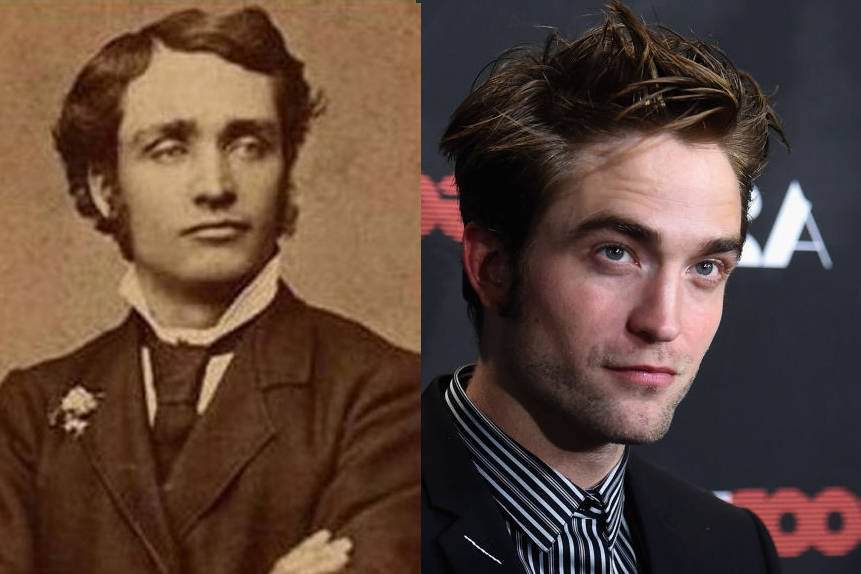 An unidentified Civil War–era man and Robert Pattinson.