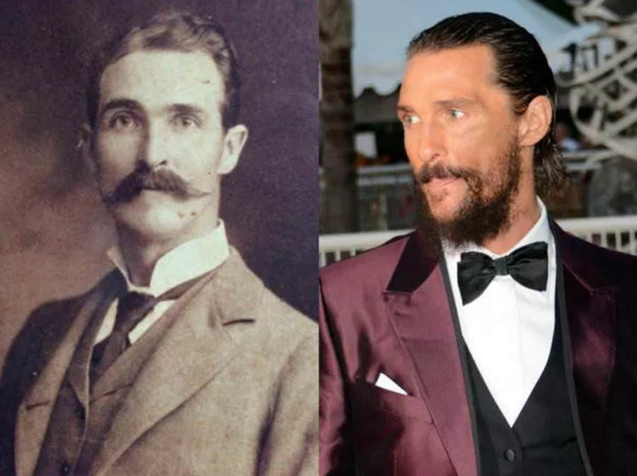 An unidentified photo of one particularly well-dressed man and Matthew McConaughey.