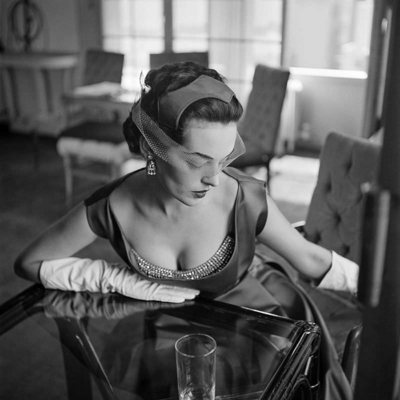 Veil over eyes, circa 1950s