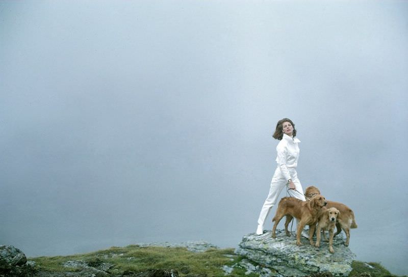 Baroness Fiona von Thyssen (Fiona Campbell-Walter), Monte Bianco, Italy, 1967