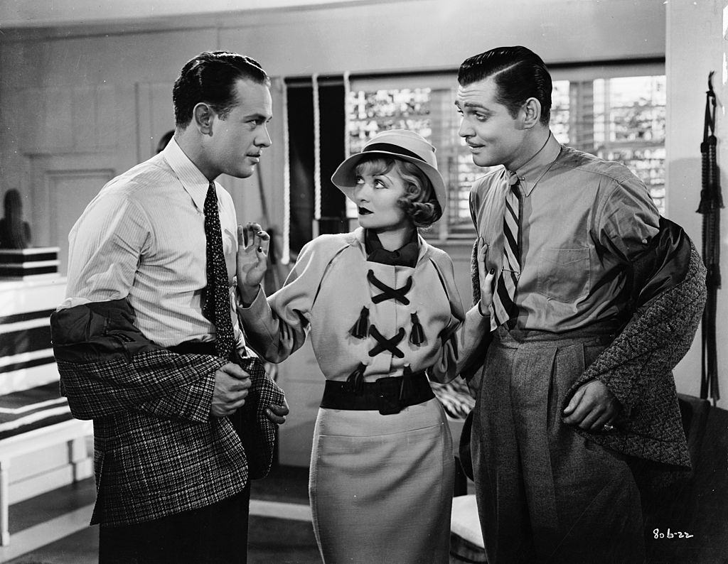 Constance Bennett with Clark Gable and Harvey Stephens in 'After Office Hours', 1934.