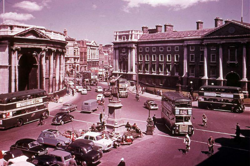 Trinity College and Bank of Ireland, Dublin, circa 1960