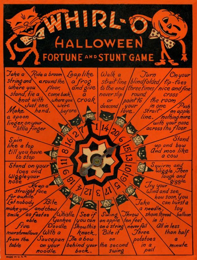 Whirl-O Halloween Fortune and Stunt Game