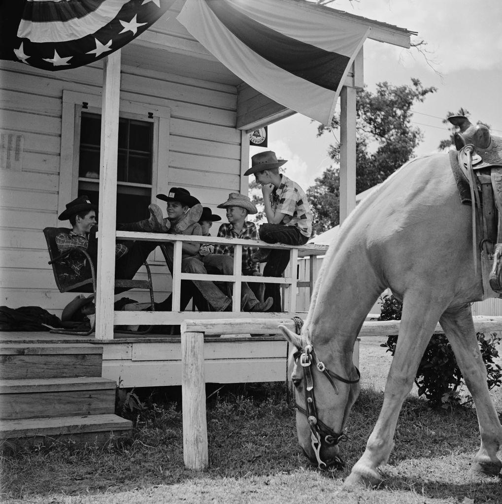 Five boys at a youth rodeo in Houston, Texas, 29th May 1952.