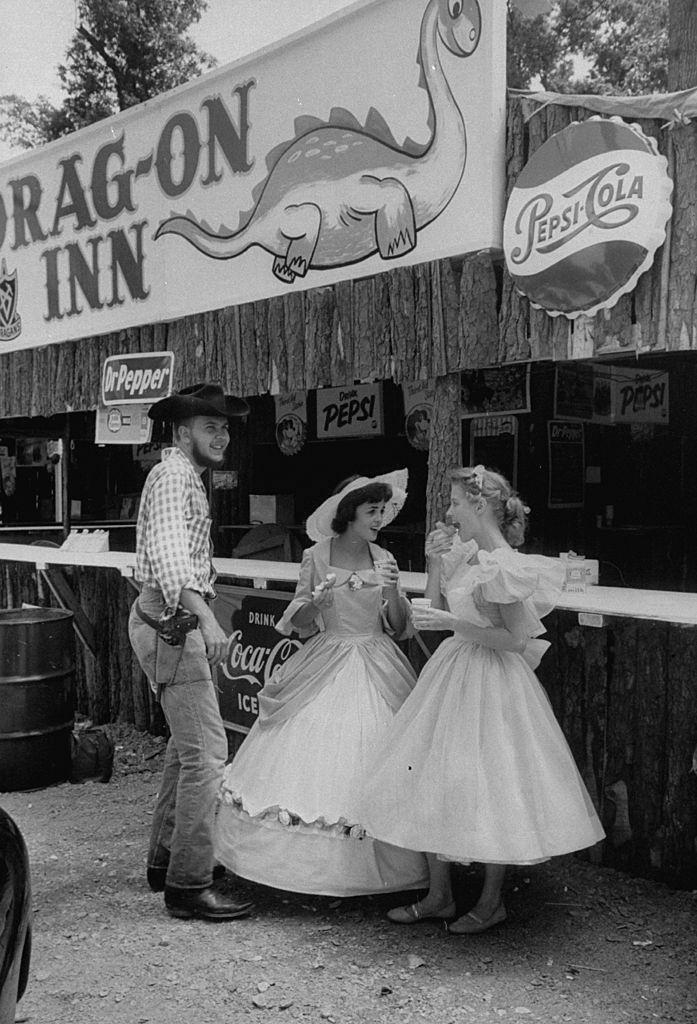 Students participating in the University of Houston's Frontier Fiesta, 1958.