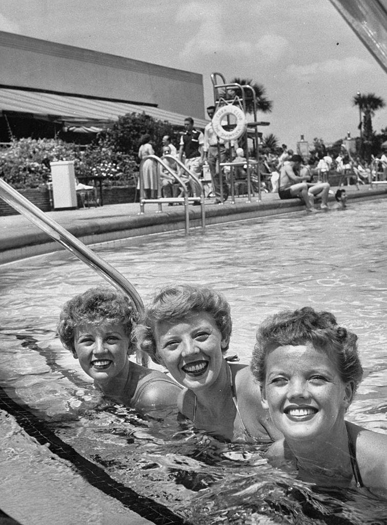 Warren girls enjoying the pool at the Governor's Conference, 1950s.