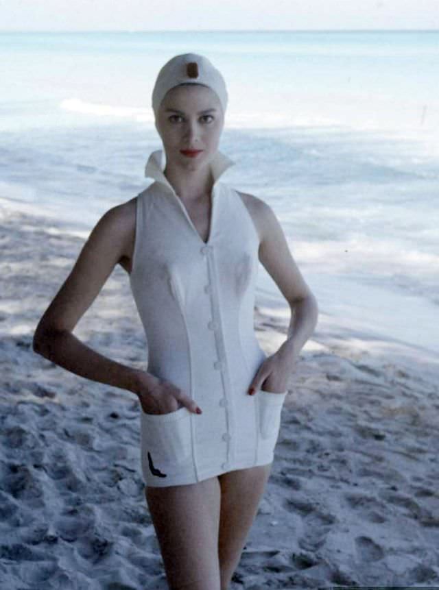 Isabella in bathing suit by Jantzen, Cuba, 1958
