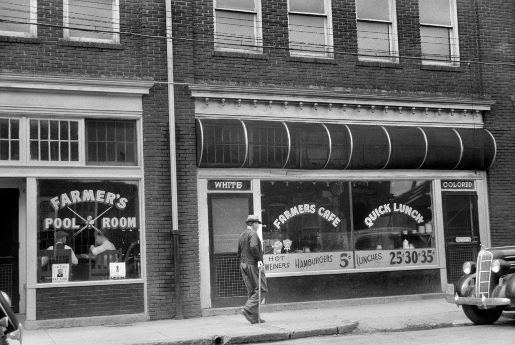 Cafe with Two Entrances Marked "White" and "Colored", Durham, 1940.