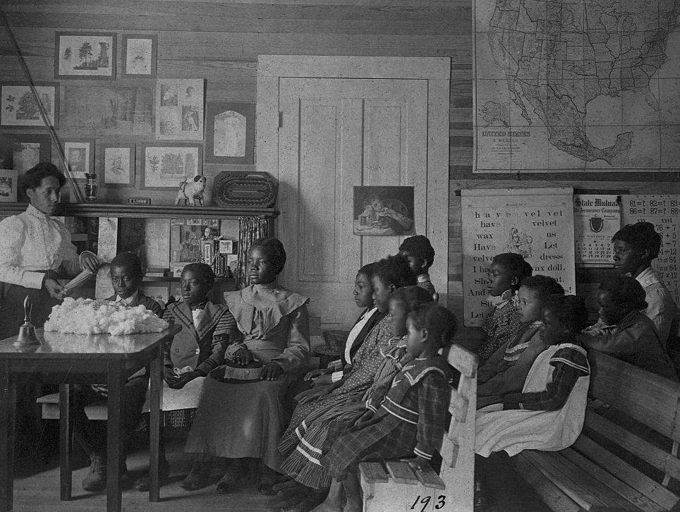 segregated class rooms for African American students, 1900s.
