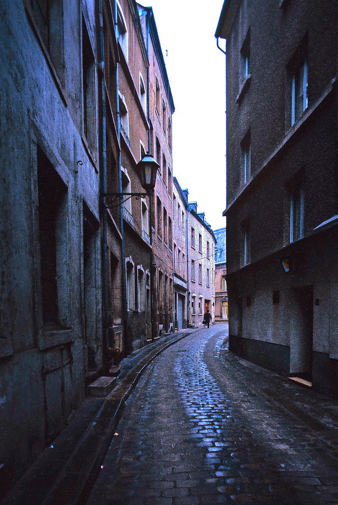 The small back streets in the Old Quarter of Pfaffenthal, Luxembourg City, 1972.